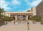 手绘城市教学楼素材