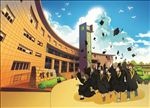 手绘湖北素材毕业合影画册