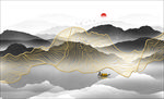 禅意金线背景