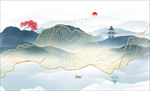 线条山 金线山水 山水