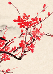 水梅花喜鹊四联装饰画
