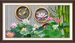 荷花山水画