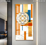 爱马仕时尚风现代艺术玄关画