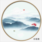 圆形酒店山水挂画 客厅山水