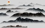 国画山水电视背景墙