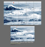 山水沙发背景墙
