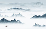 别墅 中式风格山水 tif分层