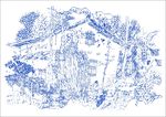 稻禾农家小屋  手工画