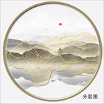 线条山水