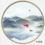 线条山水画