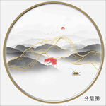 线条山水画