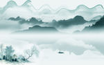 意境山水画背景画 TIF分层