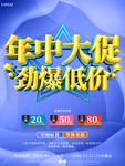 年中大促劲爆低价促销海报