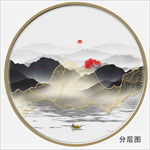 意境水墨线条山
