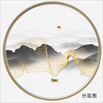 禅意线条山水