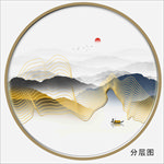 线条金色山