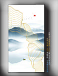 金线山水客厅装饰画