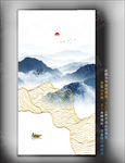 抽象线条山