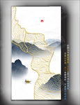 玄关线条山水