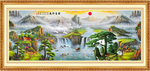 聚宝盆山水迎客松山水装饰画