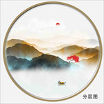 圆形山水装饰画