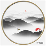 圆形水墨装饰画