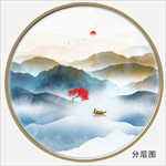 圆形山水装饰画