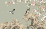 新中式花鸟背景图片