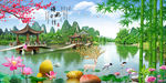 小清新麋鹿石来运转晶瓷画装饰画