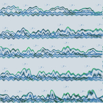 中国风淡彩连续山水飞鸟图案