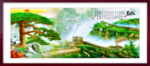 长城背景油画