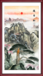竖幅山水画