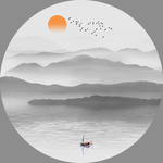 圆形水墨山水 水墨山水 山水