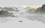 意境水墨山水画