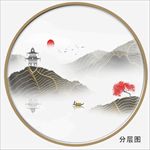 圆形装饰画水墨画