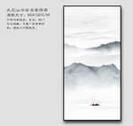 中式水墨山水飞鸟玄关