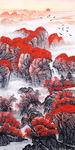旭日东升 山水画
