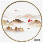 大理石圆形山水