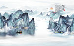 山水情背景墙