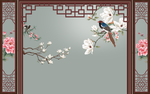 大型花鸟壁画图片