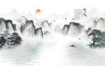 山水情背景墙