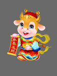 牛年年画牛年门贴卡通牛