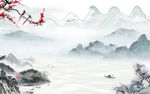 新中式山水画风景 TIF分层