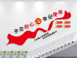 不忘初心牢记使命党建楼梯文化墙