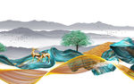 现代装饰山水画 TIF分层