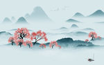 简约 热卖山水画 TIF分层