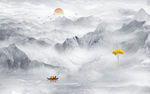 大理石山水画背景墙