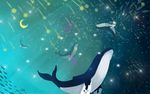 海底世界手绘鲸鱼壁画背景墙