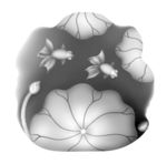 金鱼荷花茶盘灰度图