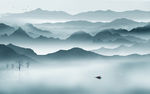 中国风山水风景墙画 tif分层